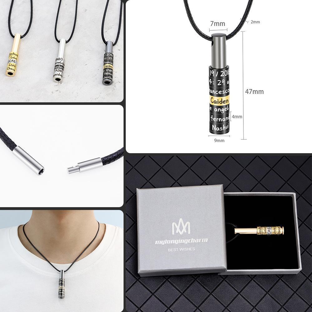 Christmas Gift Personalized whistle-type bar necklace for men