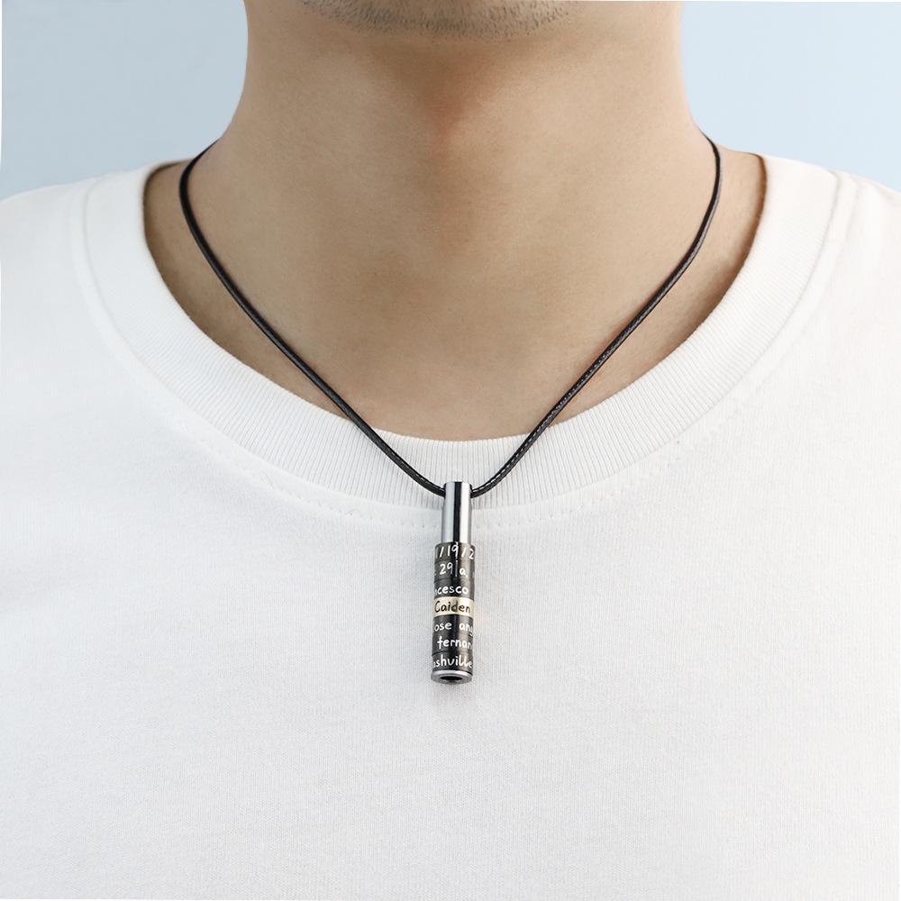 Christmas Gift Personalized whistle-type bar necklace for men