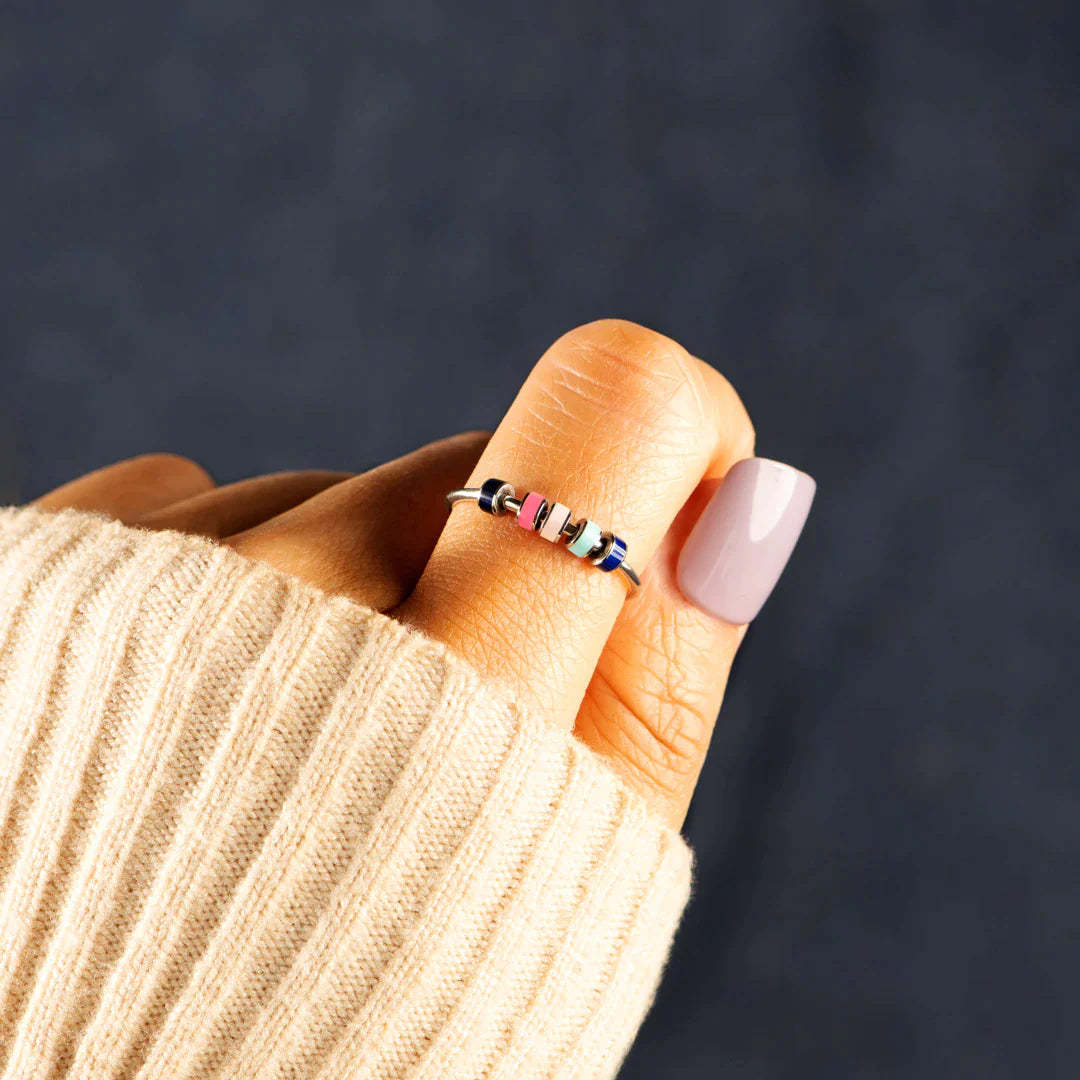 Mother's Day Gift To My Daughter Anxiety Relieving Enamel Fidget Ring-Engravingift