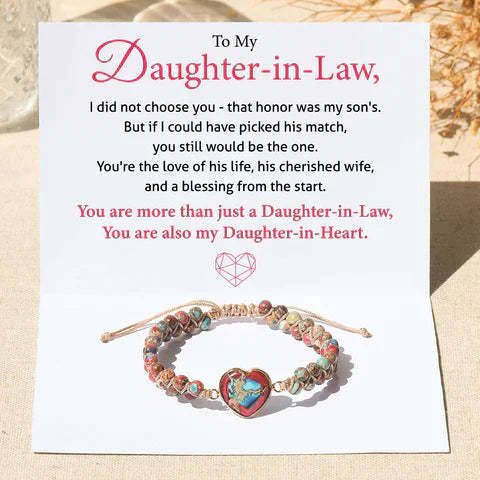 Christmas Gift To My Daughter-in-law You Are My Daughter-In-Heart Jasper Heart Bracelet