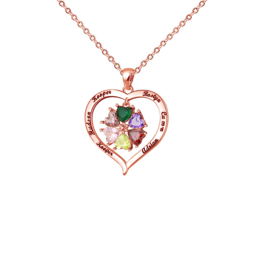 Mother's Day Gift Custom Diamond Heart Pendant Necklace-Engravingift