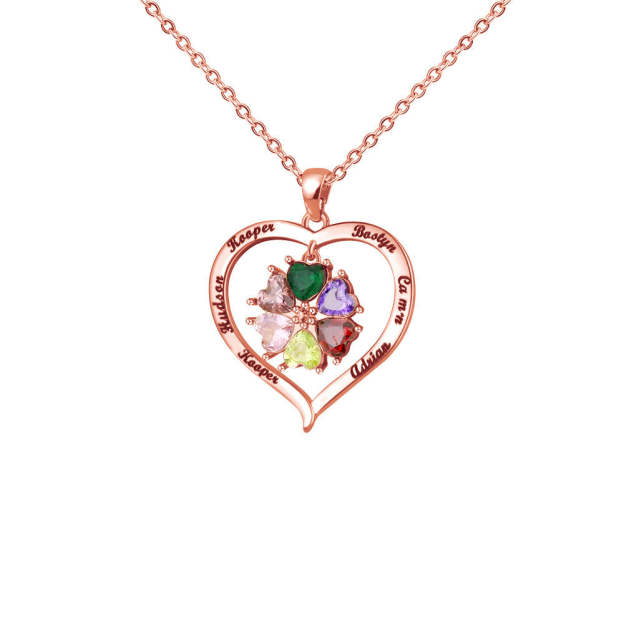 Mother's Day Gift Custom Diamond Heart Pendant Necklace-Engravingift