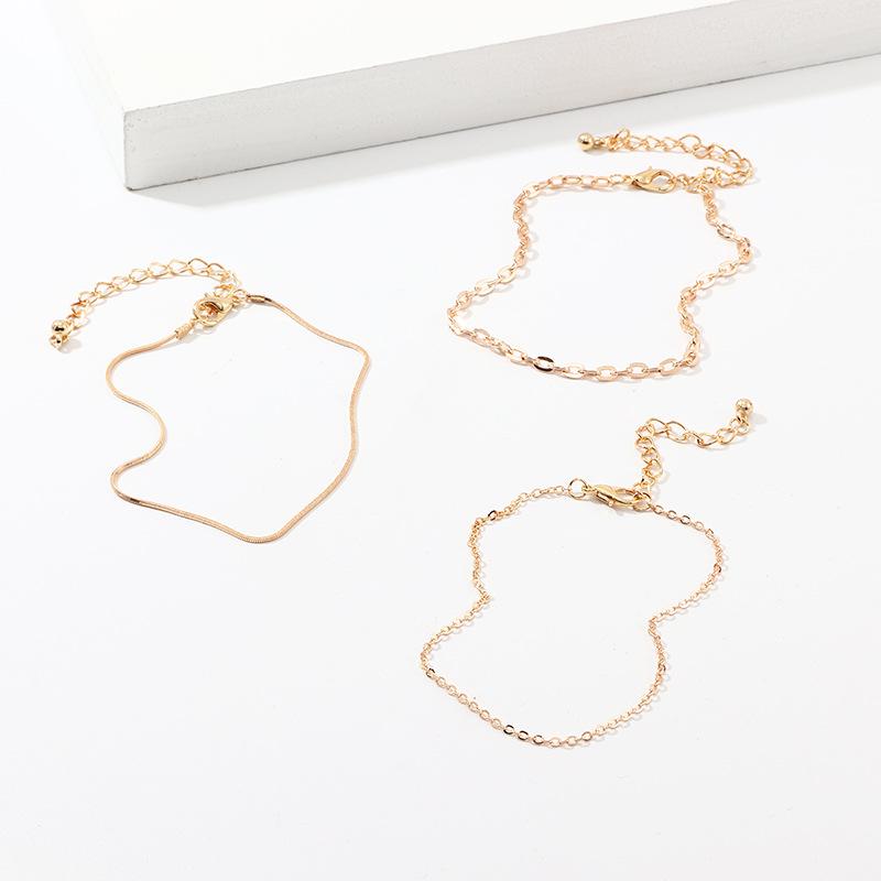 Mother's Day Gift Three Layers Anklets Bracelet Beach Anklet Set Chain Anklet-Engravingift