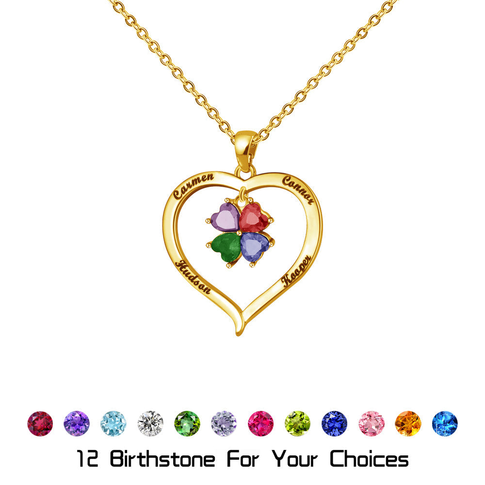 Mother's Day Gift Custom Diamond Heart Pendant Necklace-Engravingift