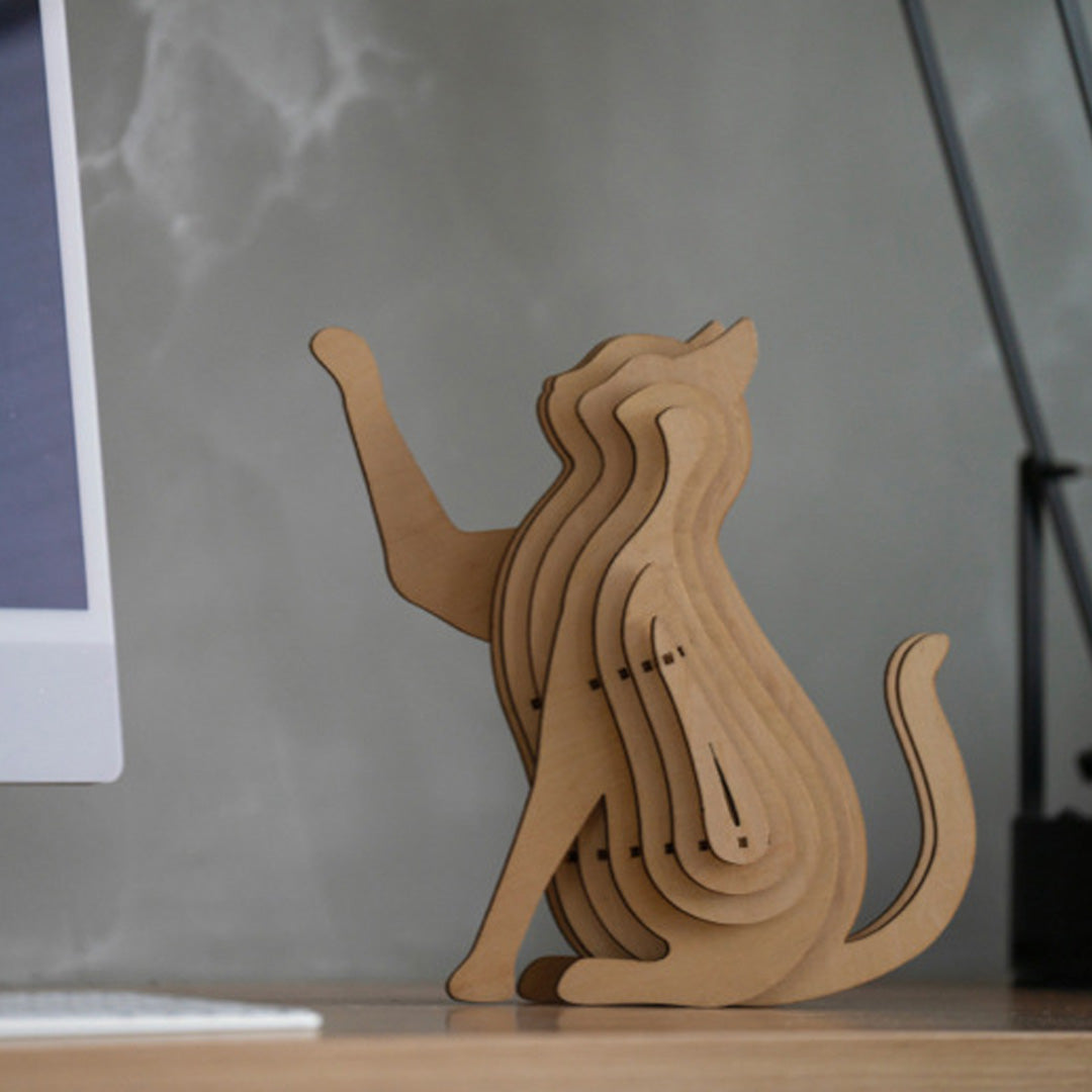 Christmas Gift 3D Wooden Animal Statue Decor Fantasy Lamp-Engravingift