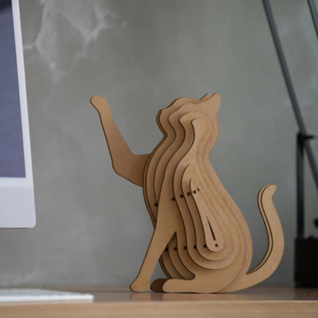 Christmas Gift 3D Wooden Animal Statue Decor Fantasy Lamp-Engravingift