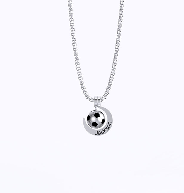 Mother's Day Gift Rising Star Soccer Birthstone Name Necklace For Children-Engravingift