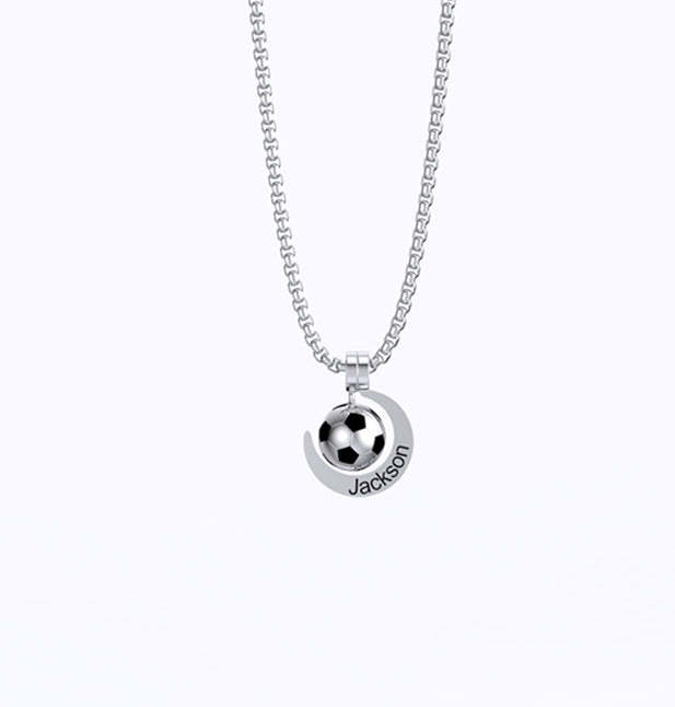 Mother's Day Gift Rising Star Soccer Birthstone Name Necklace For Children-Engravingift