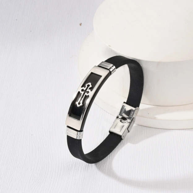 Christmas Gift To My Grandson Cross Leather Bracelet "Pray Through It" Christmas Gifts for Grandson-Engravingift