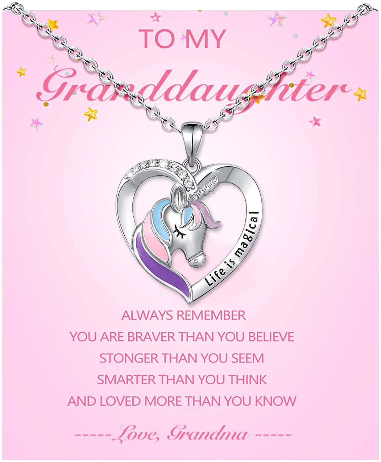 Mother's Day Gift Personalized Rainbow Unicorn Necklace-Engravingift