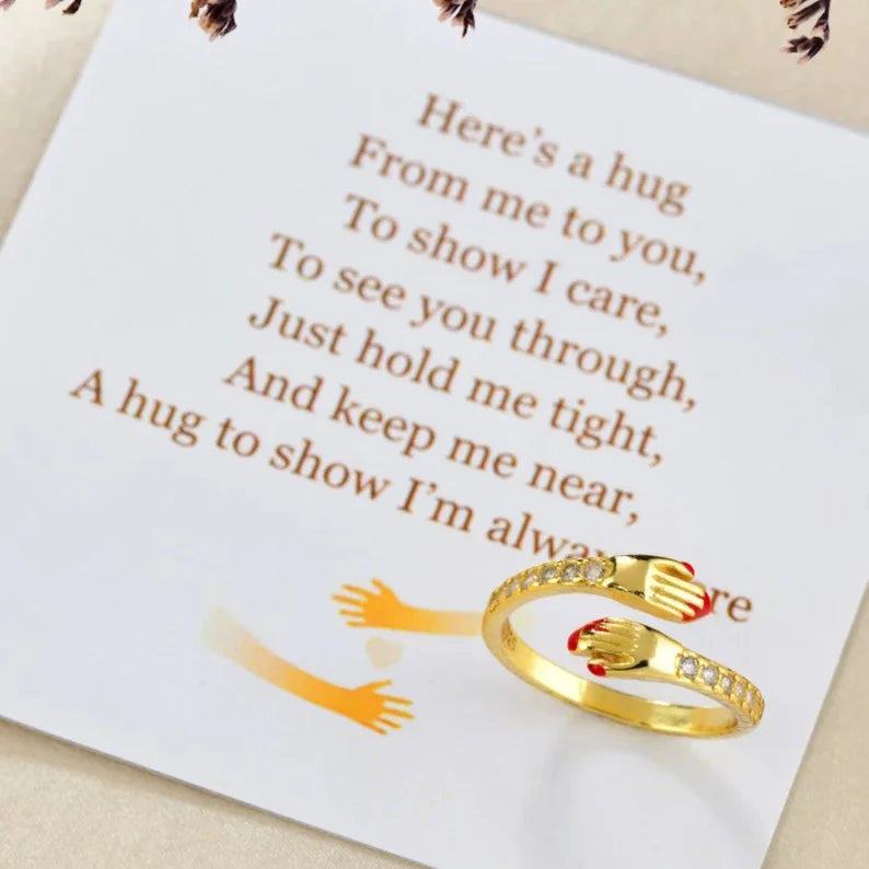 Mother's Day Gift Hug Ring -A Hug To Show I’m Always Here Adjustable Love Ring Set Gift-Engravingift