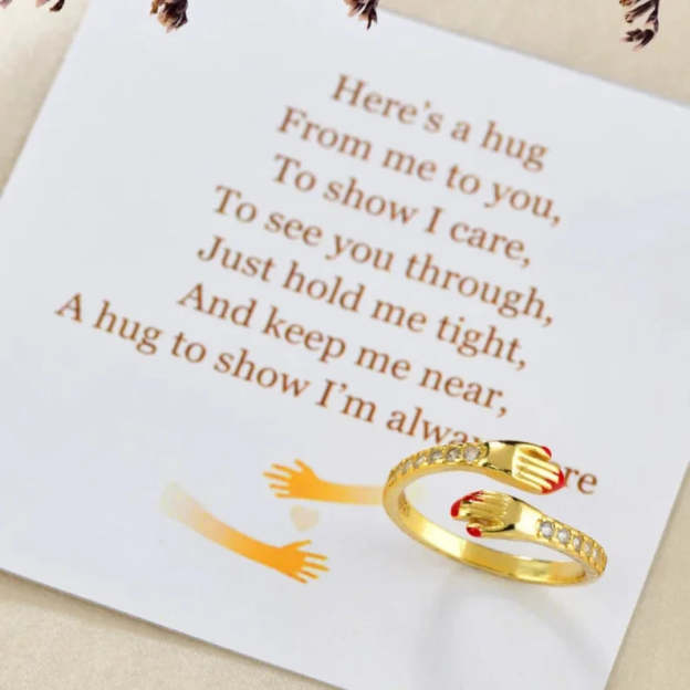 Mother's Day Gift Hug Ring -A Hug To Show I’m Always Here Adjustable Love Ring Set Gift-Engravingift