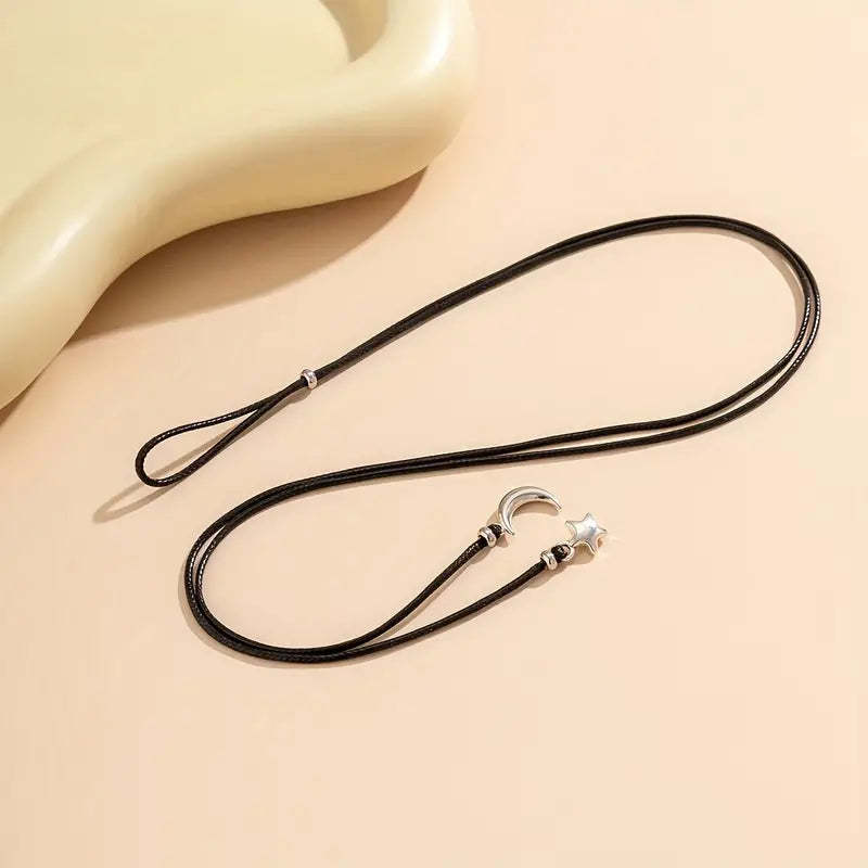Mother's Day Double Love Heart Pendant Wax Thread Anklet Waterproof Simple Style Ankle Bracelet-Engravingift