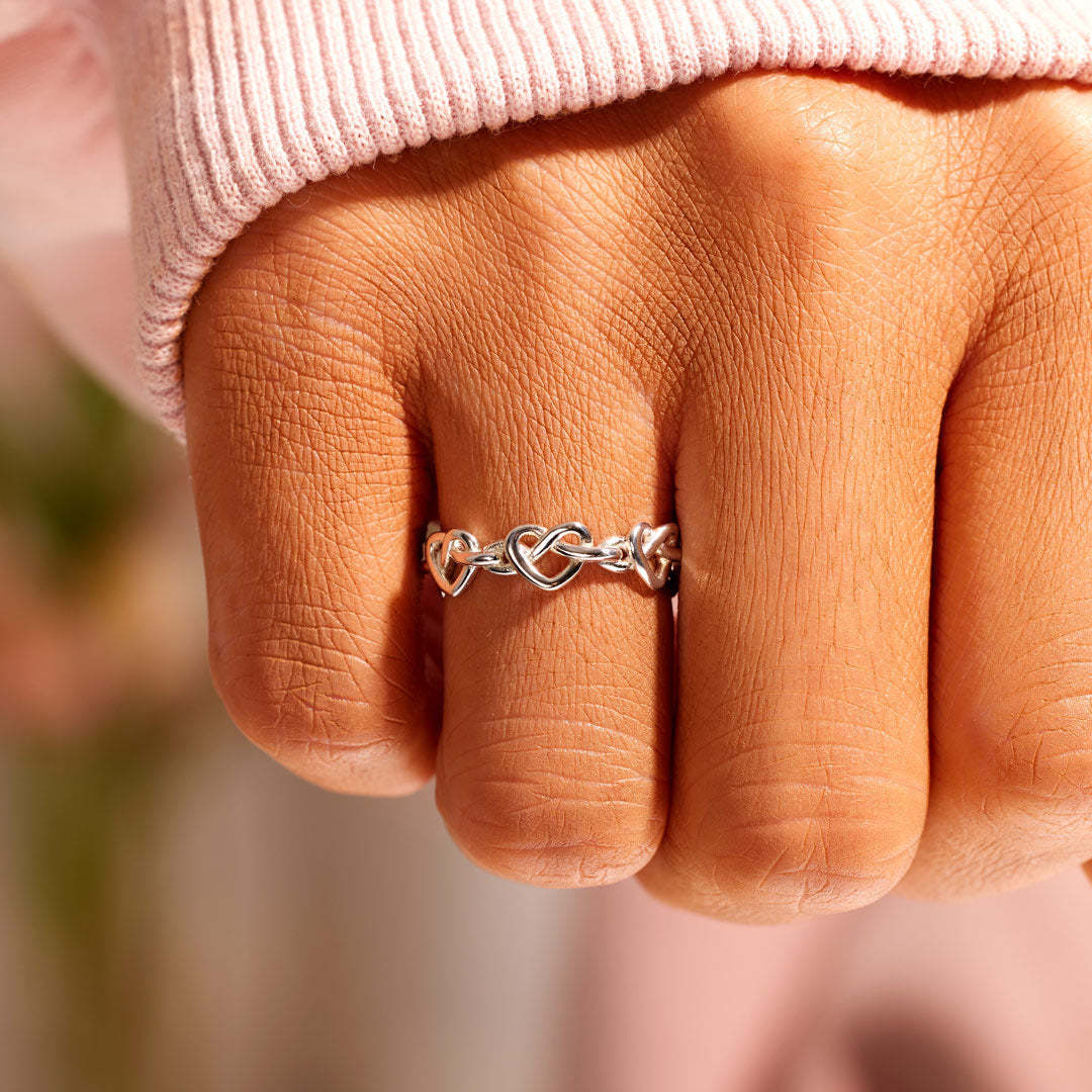 Mother's Day Gift To My Mom Heart Knot Ring "A link That Can Never Be Undone"-Engravingift