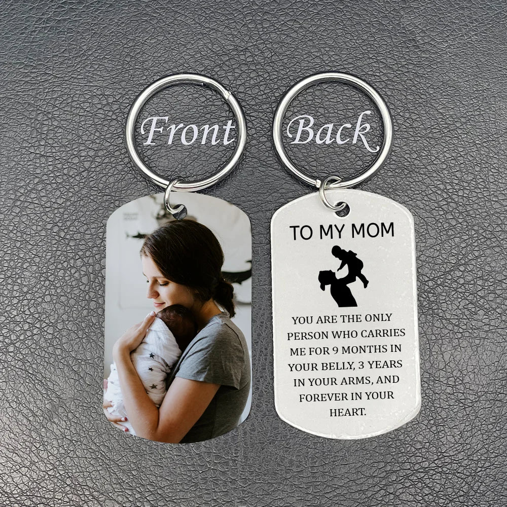 Mother's Day Gift Personalized Photo Keychain For Mother - FOREVER IN YOUR HEART