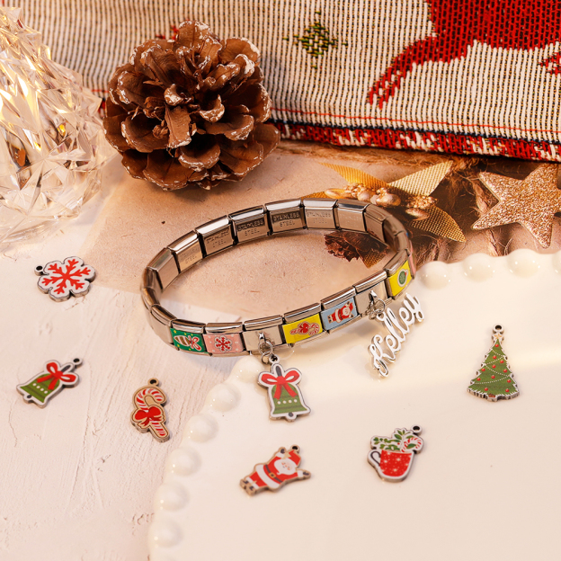 Christmas Gift Personalized Charm Italian Bracelet