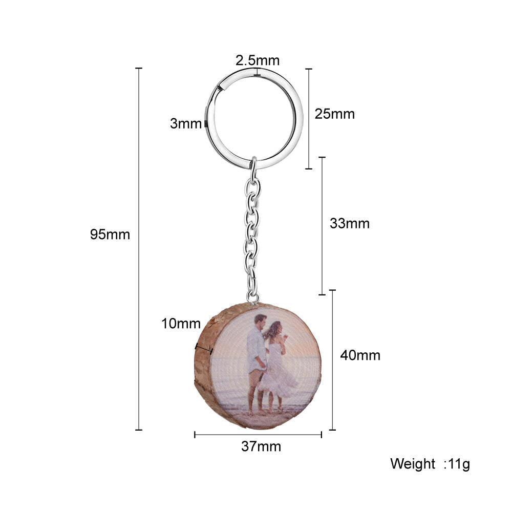 Mother's Day Gift Round log color printing keychain-Engravingift
