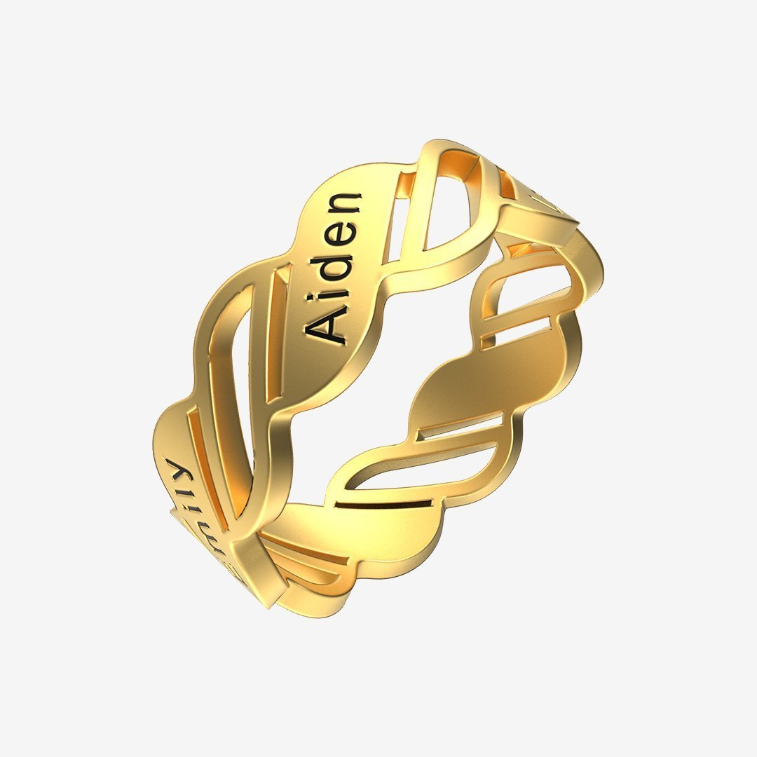 Christmas Gift Personalized Multiple Name Ring in Silver