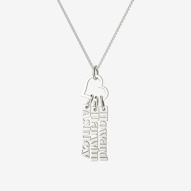 Christmas Gift Heart Rings Fashion Tag Bar Name Necklace