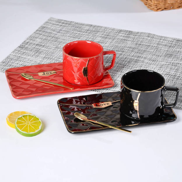 Mother's Day Gift Handbag-Shaped Creative Mug With Saucer & Spoon-Engravingift