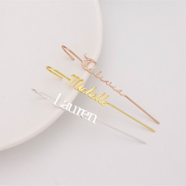 Mother's Day Personalized Custom Name Ear Wrap Crawler Hook Earrings-Engravingift