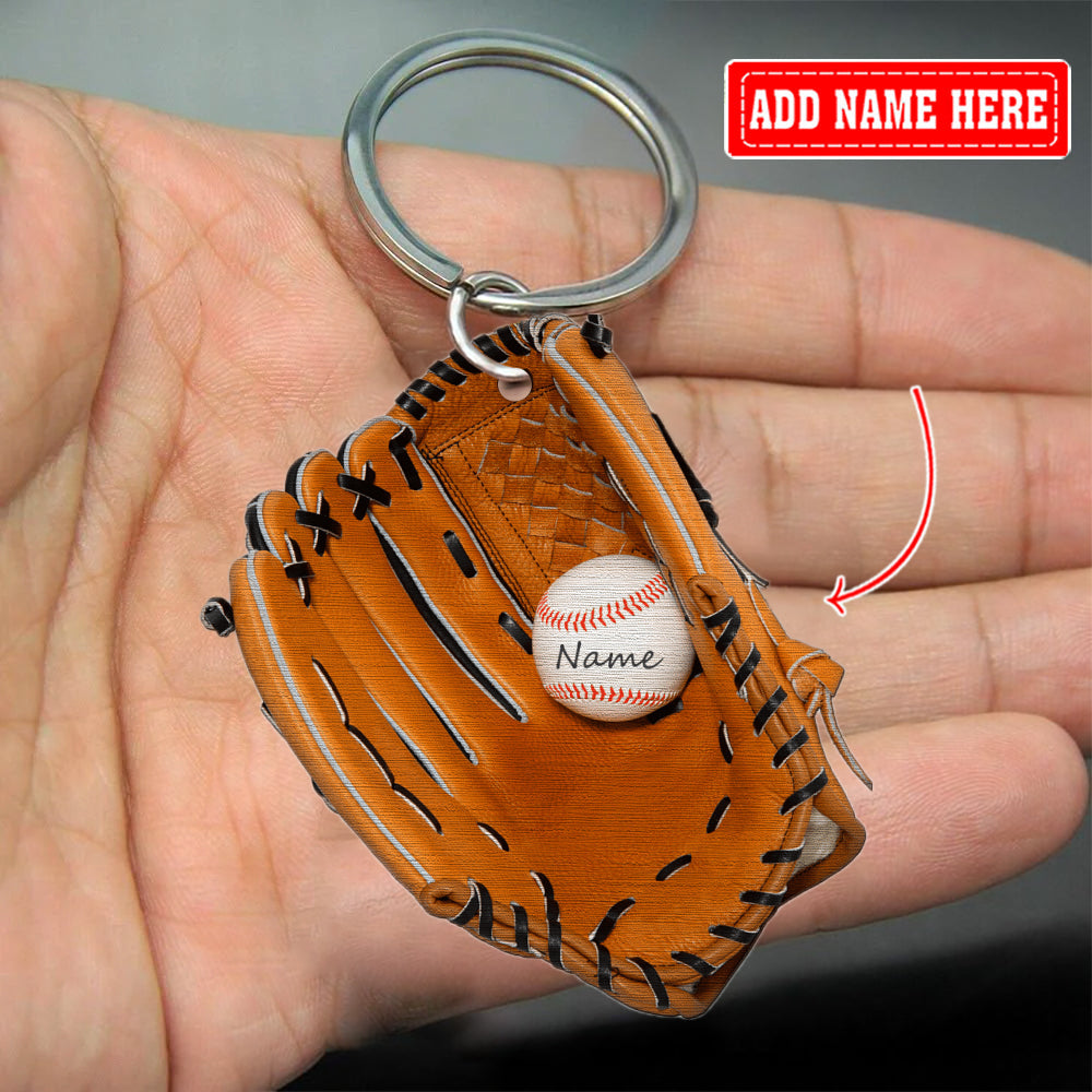 Mother's Day Gift Personalized Baseball Gloves Acrylic Keychain For Baseball Lovers-Engravingift