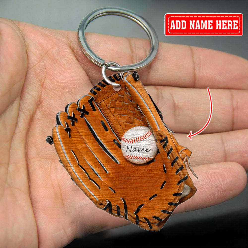 Mother's Day Gift Personalized Baseball Gloves Acrylic Keychain For Baseball Lovers-Engravingift