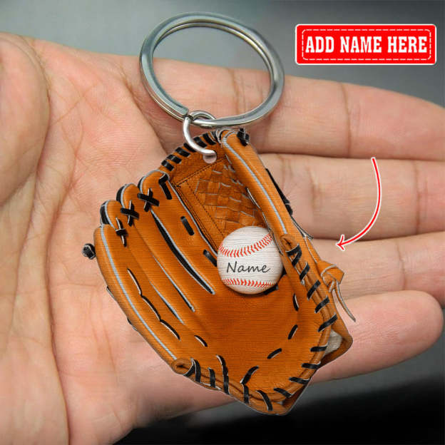 Mother's Day Gift Personalized Baseball Gloves Acrylic Keychain For Baseball Lovers-Engravingift
