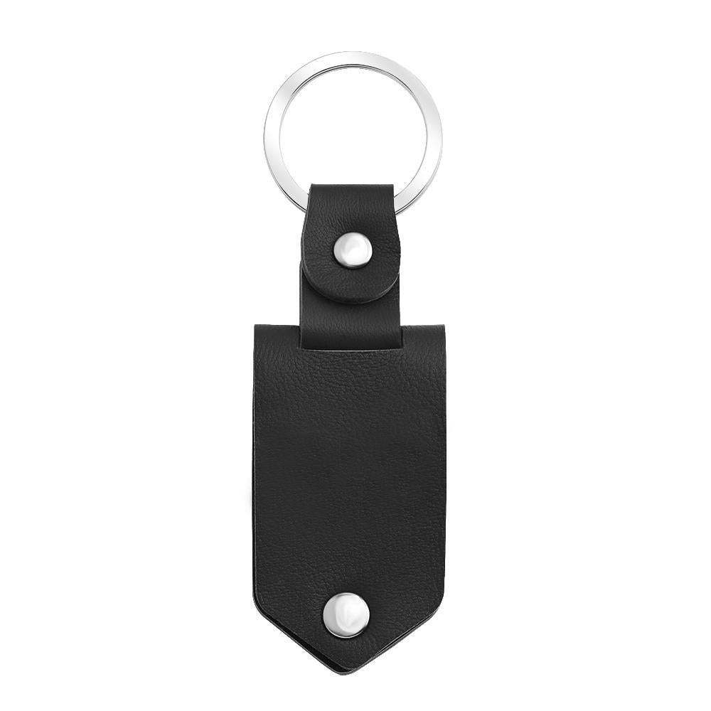 Father's Day Gift Custom Photo cowhide Leather Keychain-Engravingift