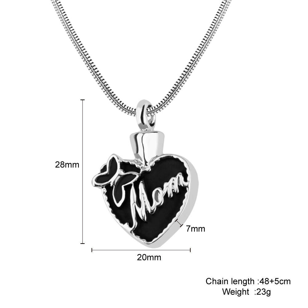 Mother's Day Gift Black peach heart (MOM) necklace-Engravingift