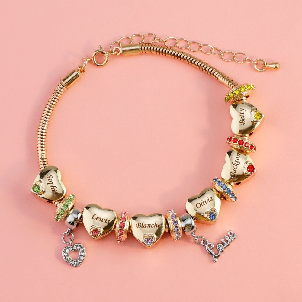Christmas Gift Forever In A Mother's Heart Personalized Birthstone Bracelet
