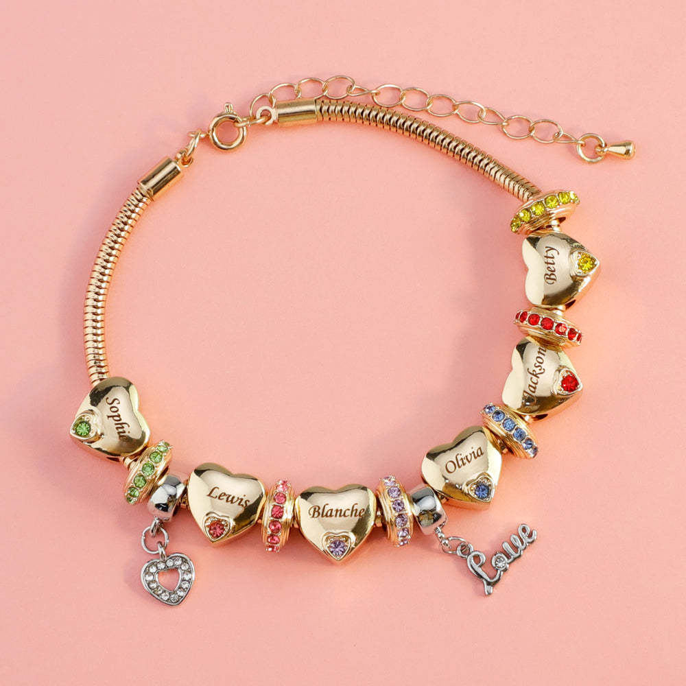 Christmas Gift Forever In A Mother's Heart Personalized Birthstone Bracelet