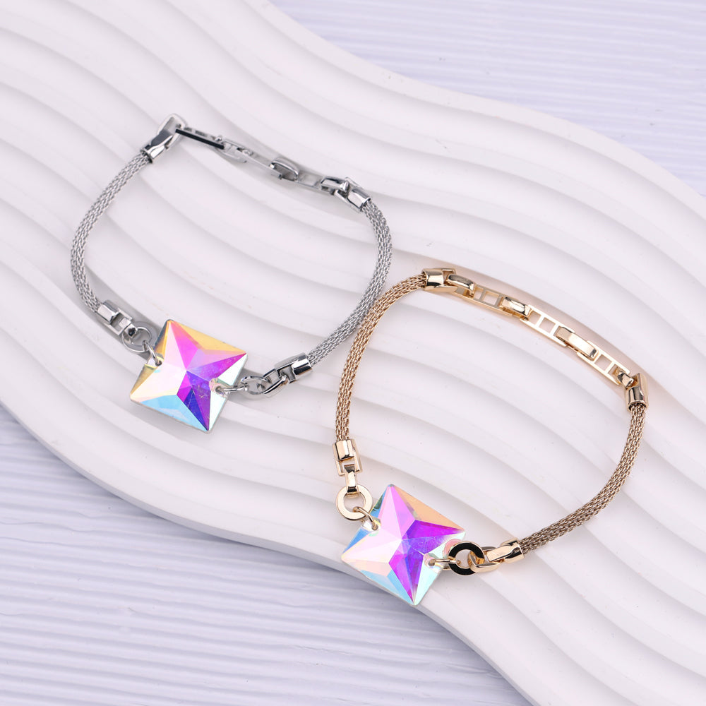 Mother's Day Gift Rainbow Stone Adjustable Bracelet-Engravingift