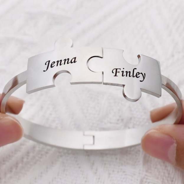 Mother's Day Gift Personalized puzzle bracelet-Engravingift