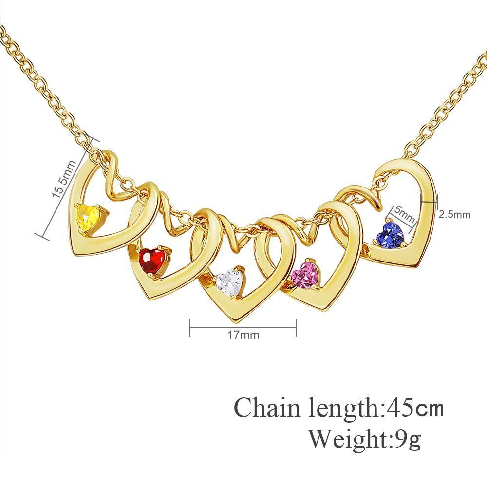 Christmas Gift Heart-shaped pendant and custom birthstone necklace