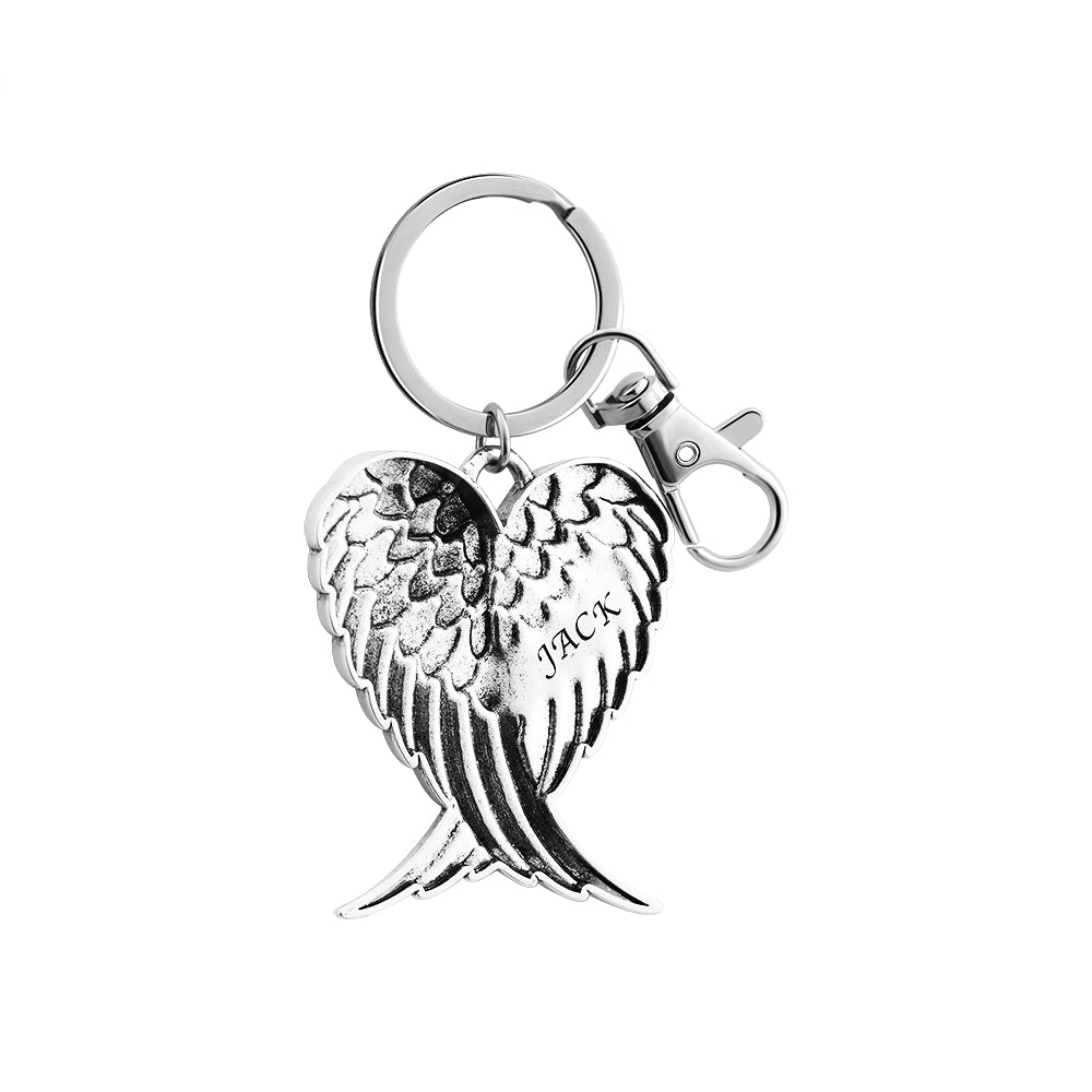 Mother's Day Gift Personalized custom wing keychain-Engravingift