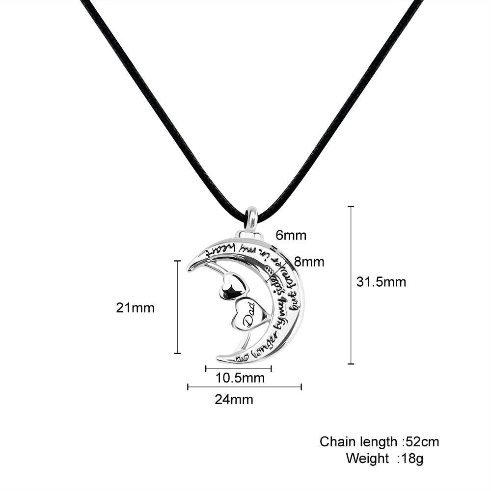 Mother's Day Gift MDouble Heart Moon Necklace-Engravingift