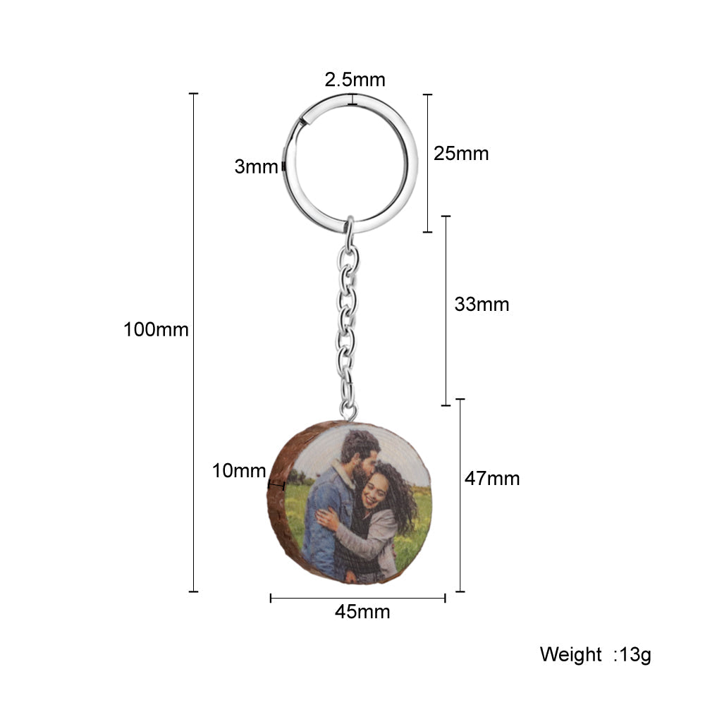 Mother's Day Gift Round log color printing keychain-Engravingift