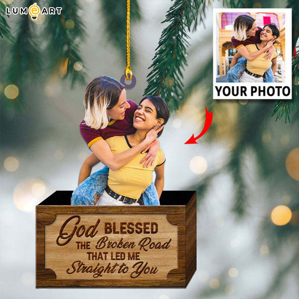 Christmas Gifts Personalized Photo Blessed Acrylic Ornament