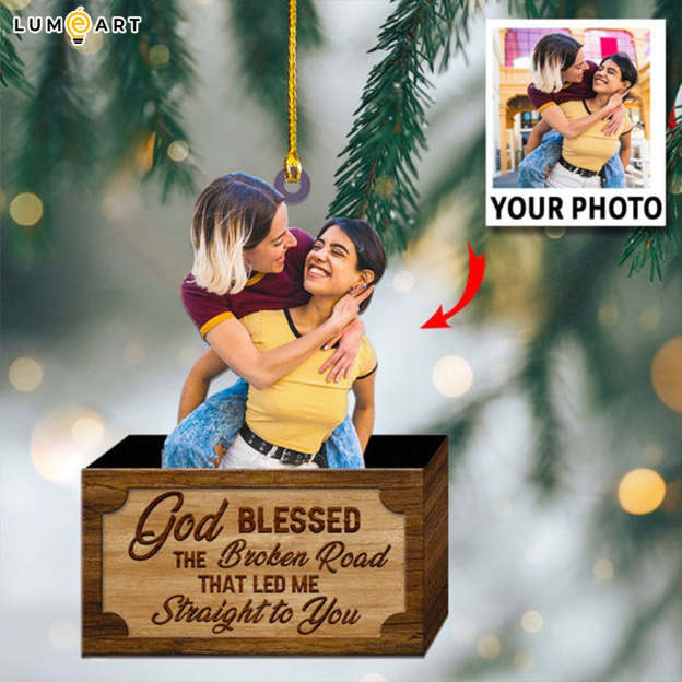 Christmas Gifts Personalized Photo Blessed Acrylic Ornament