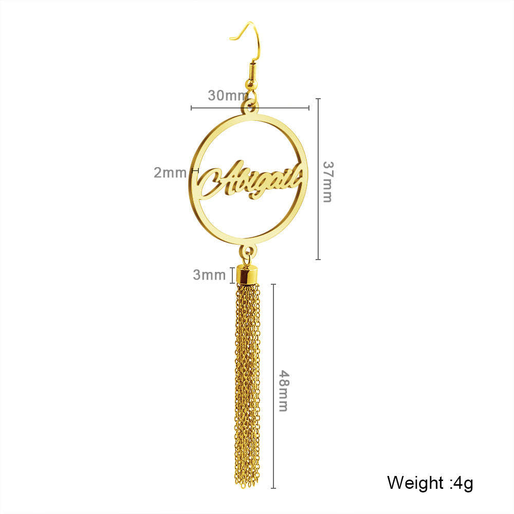 Mother's Day Gift Peach Heart/Round Heart Tassel Earrings-Engravingift