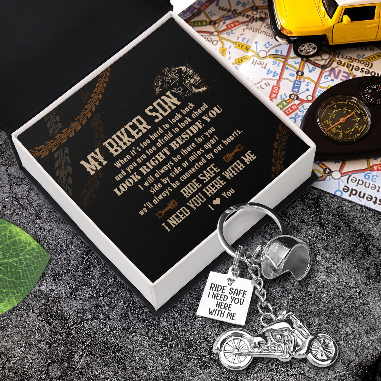 Mother's Day Gift Classic Bike Keychain - Biker - To My Biker Son - You Are Capable Of Achieving Anything You Put Your Mind To-Engravingift