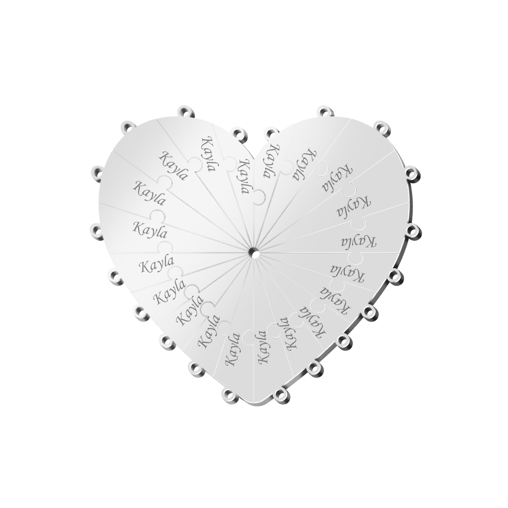 Christmas Gift Family/Sibling/BFF Gift Personalized Heart Puzzle Pieces Necklace or Keychain