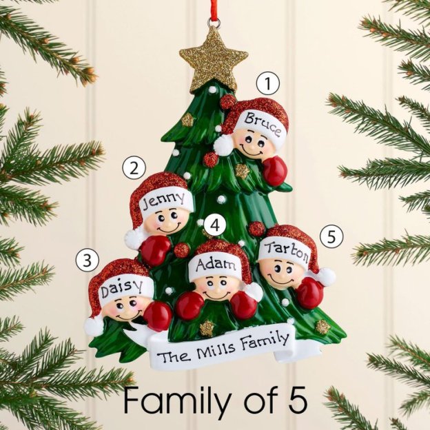 Christmas Gift Personalized Family Ornament Custom  Names Hanging Ornament Gifts For Family