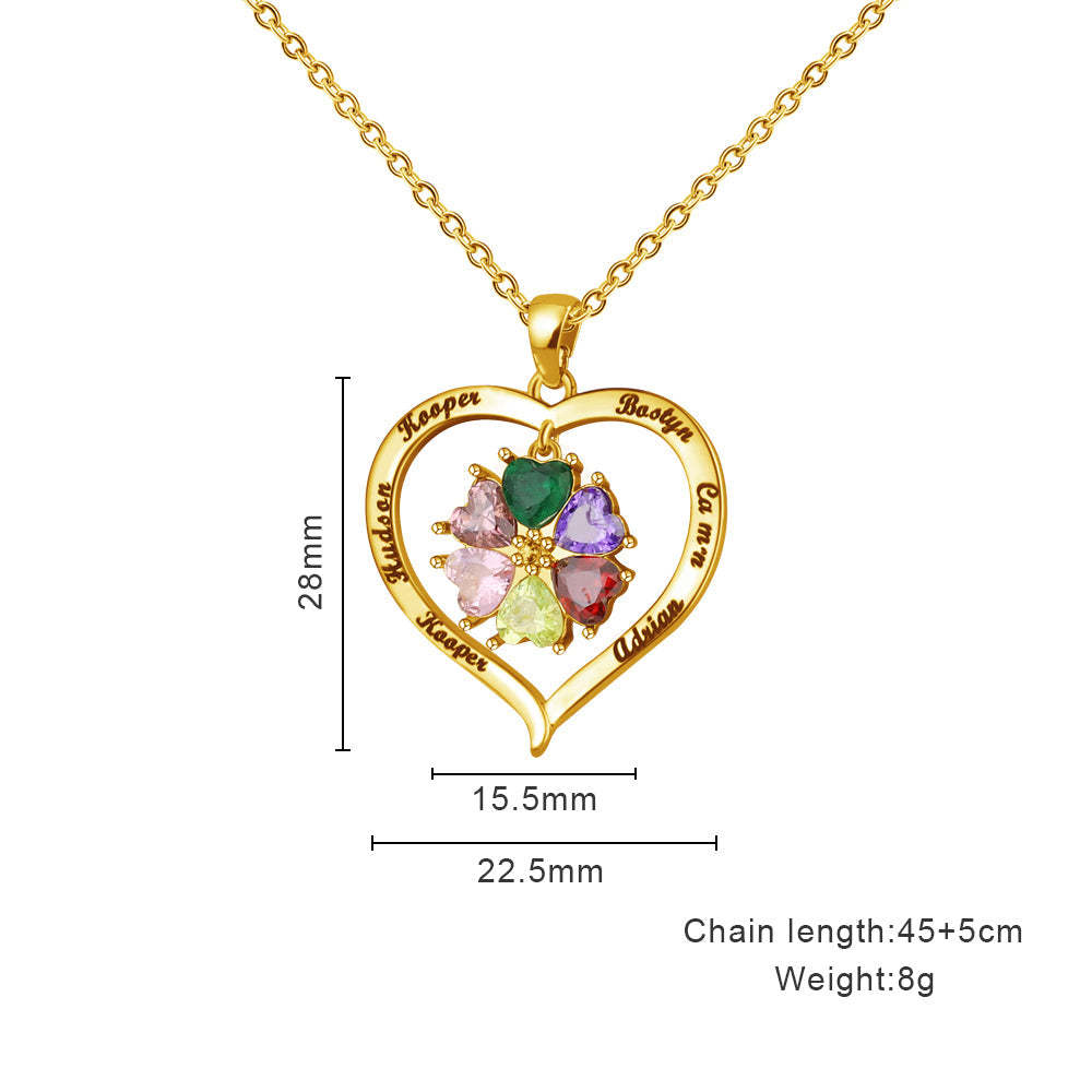 Mother's Day Gift Custom Diamond Heart Pendant Necklace-Engravingift