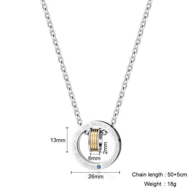 Mother's Day Gift Large and small double ring removable pendant necklace-Engravingift