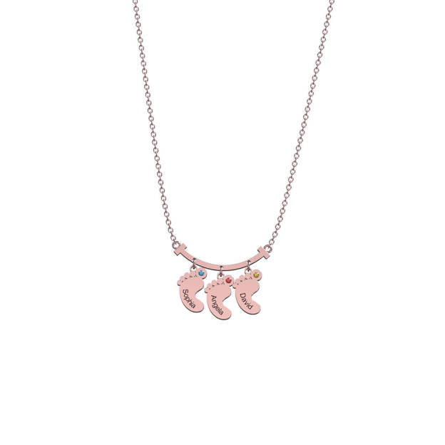Christmas Gift Smile Bar Pendant With Baby Feet