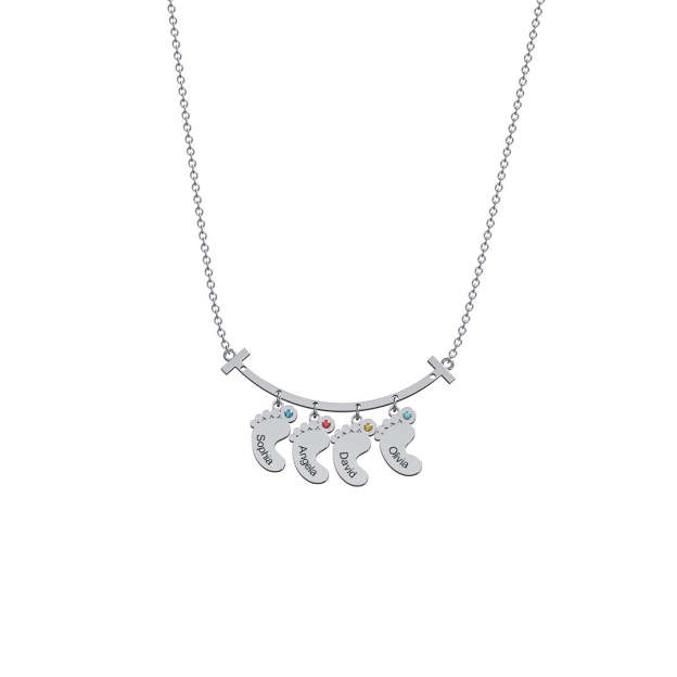 Christmas Gift Smile Bar Pendant With Baby Feet