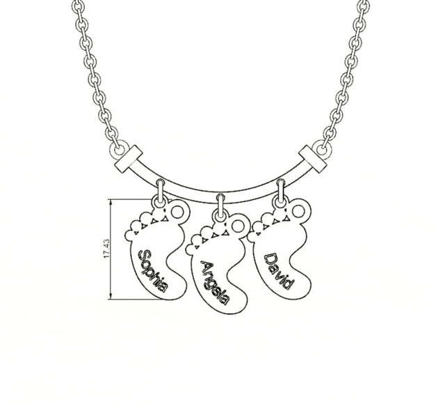Christmas Gift Smile Bar Pendant With Baby Feet