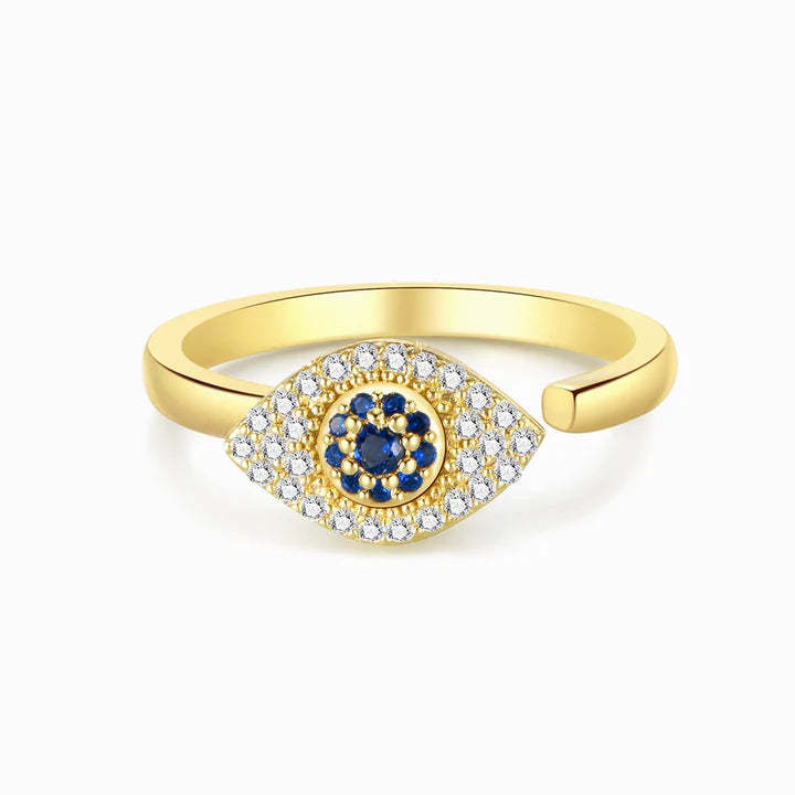 Mother's Day Gift For Granddaughter-S925 Evil Eye Fidget Ring Anxiety Spinning Ring" I will love & protect you from anything you fear"-Engravingift